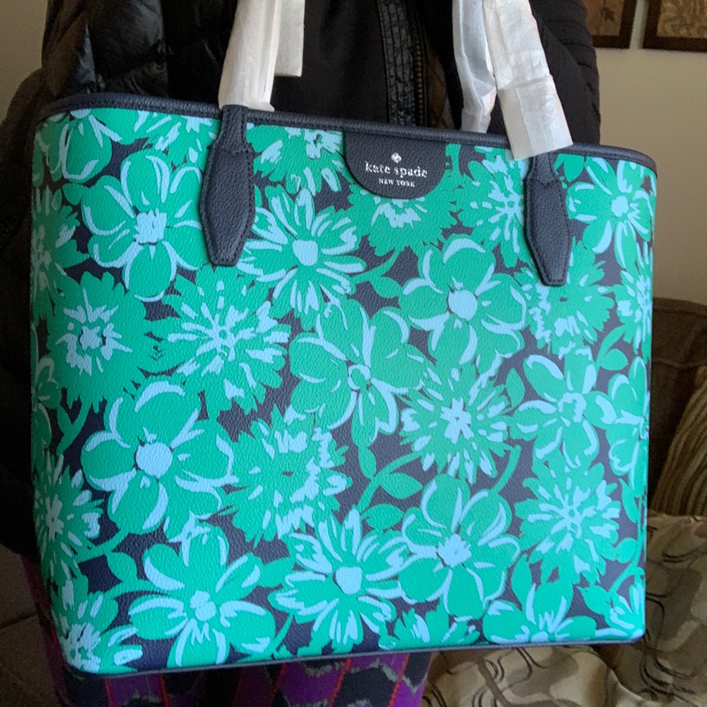Authentic Kate Spade Leather Floral Zip Top Tote Limited Edition